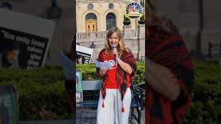 PTI Norway Protest in Oslo 🇳🇴 | Norwegian Lady Speech for Imran Khan Freedom