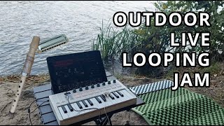 Outdoor Live Looping Jam w/ iPad, Loopy Pro, M-VAVE MIDI Keyboard, Harmonica & Sopilka (Flute)