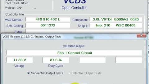 Audi A6 V6 VCDS Engine output tests