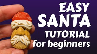 Whittling a Santa from Basswood | Easy Beginner Wood Carving Tutorial