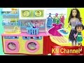 Đồ chơi trẻ em PHÒNG GIẶT ĐỒ ỦI ĐỒ CỦA BÚP BÊ BARBIE búp bê DORA Doll Kids toy