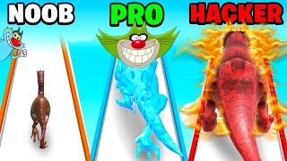 NOOB vs PRO vs HACKER vs | In Dino evolution | With Oggy And Jack | Rock Indian Gamer |