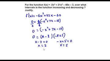 AB Calculus Find Increasing and Decreasing Intervals of a Function