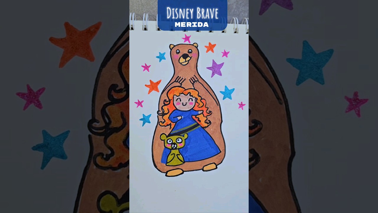 How to Draw Disney Princess Merida from Brave step by step Cute 