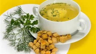 ~Куриный бульон с гренками~