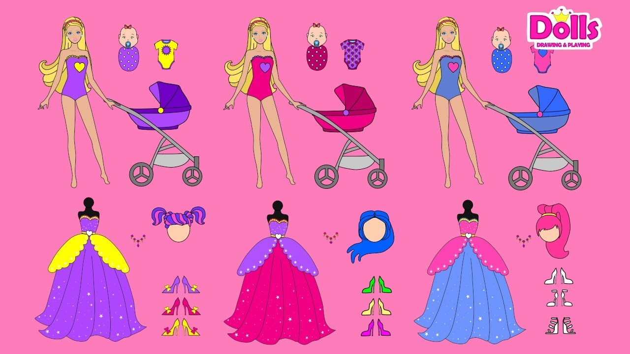 BEST DRESSES DRAWING COMPILATION & HOW TO MAKE PAPER DOLLS ...