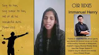 സതതകക ഹലലലയയ Vocal Quest 2020 Sh Blessy Daniel