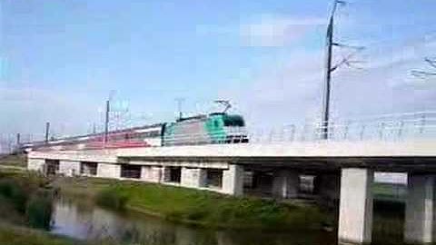 Traxx op HSL-Zuid bij Zoetermeer richting Rotterdam