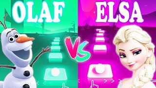 Olaf Do You Want To Build A Snowman Vs Elsa Let It Go Frozen - Tiles Hop EDM Rush!