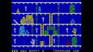 Booty ZX Spectrum
The nice loading screen animates with a cool water shimmer effect. I decide to kill myself with a bomb as the in game music drives me spare. Still a decent little game though and was good for a budget effort - think Ill review it shortly on my site Booty ZX Spectrum