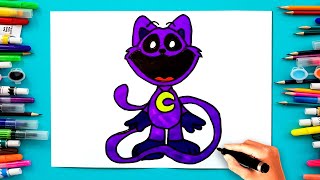 How To Draw CatNap Smiling Critters | Poppy Playtime