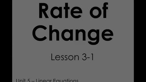 Lesson 1 Constant Rate of Change - Notes & GP