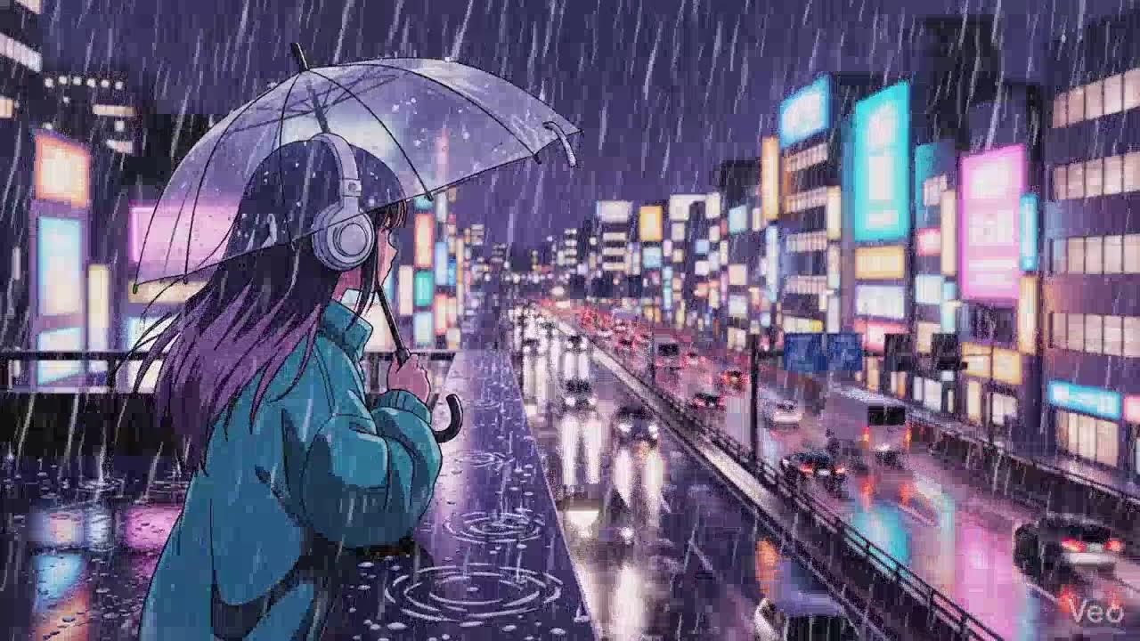 Japanese Neon Rain 🌧️ Night Lofi for Focus & Relax