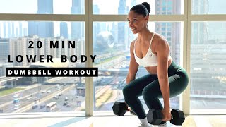 20 Minute  Lower Body Workout using Dumbbells [Build muscle & strength]