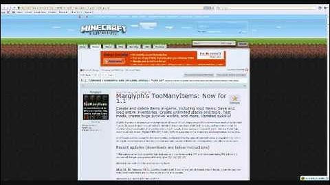 Minecraft-How to Download and install TooManyItems for 1.1.0