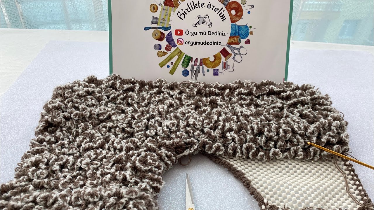 HALI KAYDIRMAZ ÜZERİNE LİF İPİ İLE TUNUS İŞİ MARULLU PASPAS YAPIMI/Tunisian weave carpet mat making