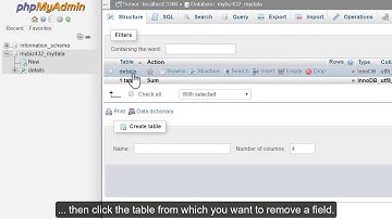 Deleting Fields From Database Tables with phpMyAdmin