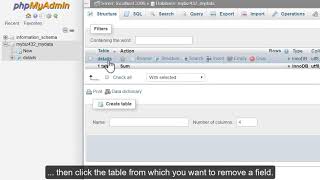 Deleting Fields From Database Tables with phpMyAdmin