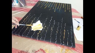 رسم لوحة فنية بورق الذهب | Gold paper