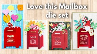 4 Cards with Parcel and Post MailBox Die set/ SpellBinder Sale Haul