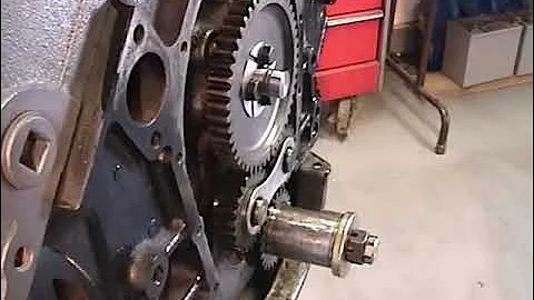 How to install a camshaft gear drive on a 454 chevy engine part #4 of 4.