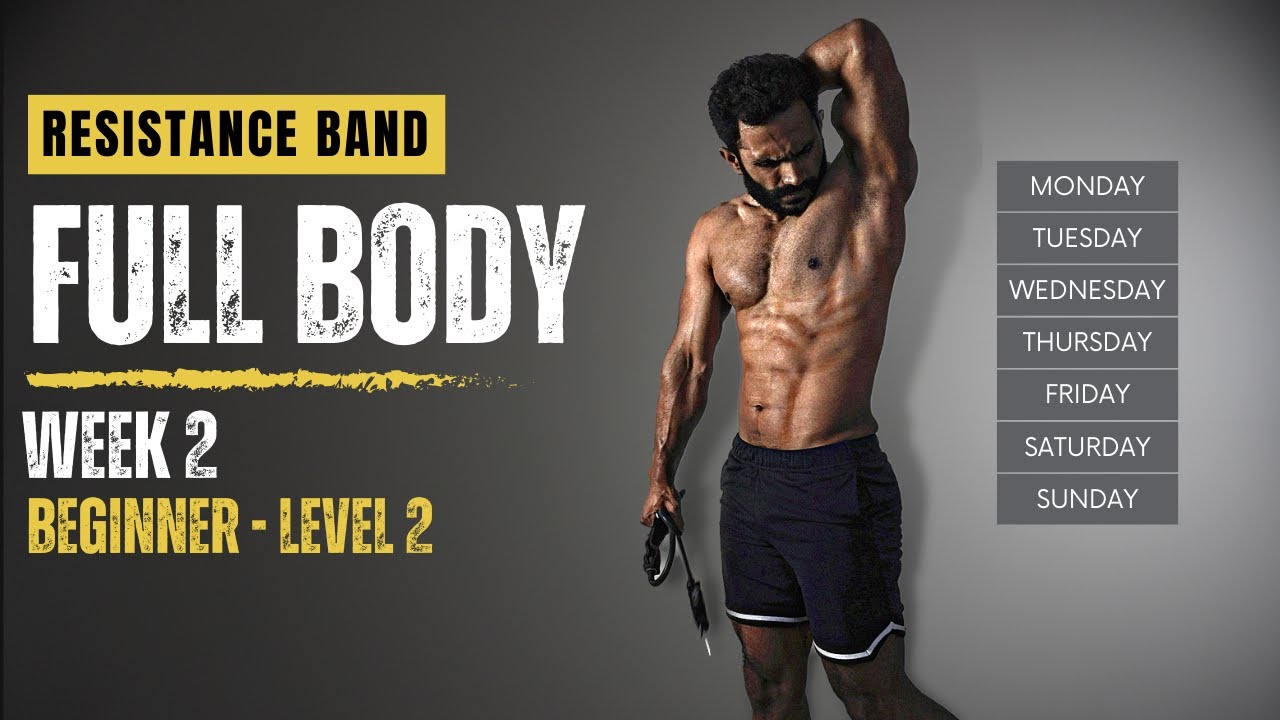 WEEK 2 RESISTANCE BAND FULL BODY WORKOUT (LEVEL 2) 12WEEK TRAINING
