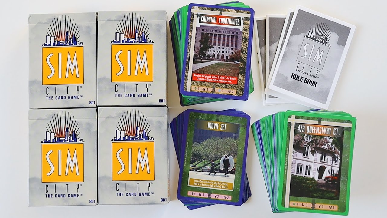 Sim City TCG / CCG 4x 60 Card Starter Deck Opening / Unboxing + Card