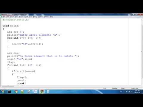 Deletion of an element from an array  in C programming