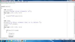 Deletion of an element from an array  in C programming