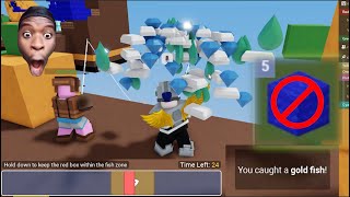 (Roblox Bedwars) NO BLOCKS Challenge + Fishing Rod