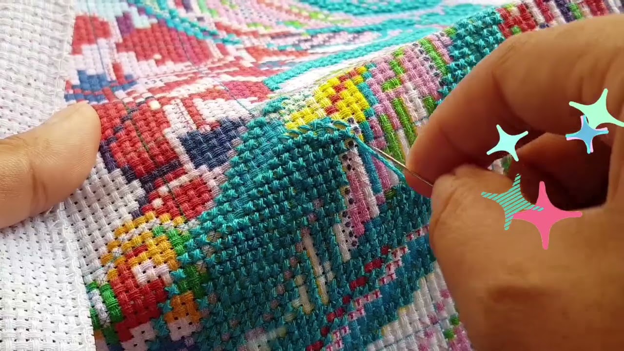 How to sew pictures easily រូបចាក់ក្រណាត់ មយូរ៉ាញី អំបោះទី 1 ថ្នេរស្អាតមុខក្រោយ