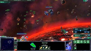 Starcraft 2 - Space War Custom Map (Space Battles in this video)