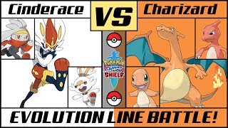 CHARIZARD vs CINDERACE - Starter Evolution Line Battle (Pokémon Sword/Shield)