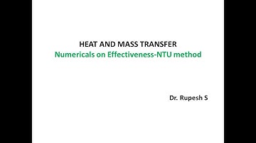 Numericals on Effectiveness-NTU method