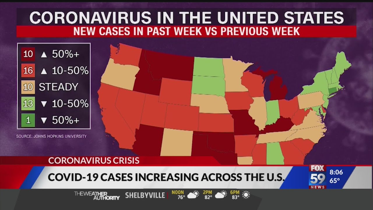 Coronavirus cases surge in several U.S. states - YouTube