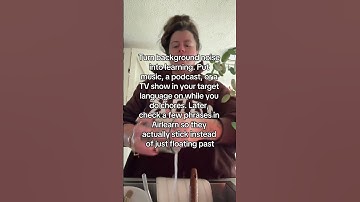 yes I “do chores” but it’s actually vocab time 🎧🧹 #Airlearn #ad #airlearnambassador