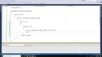 do while odd numbers || C# Programming