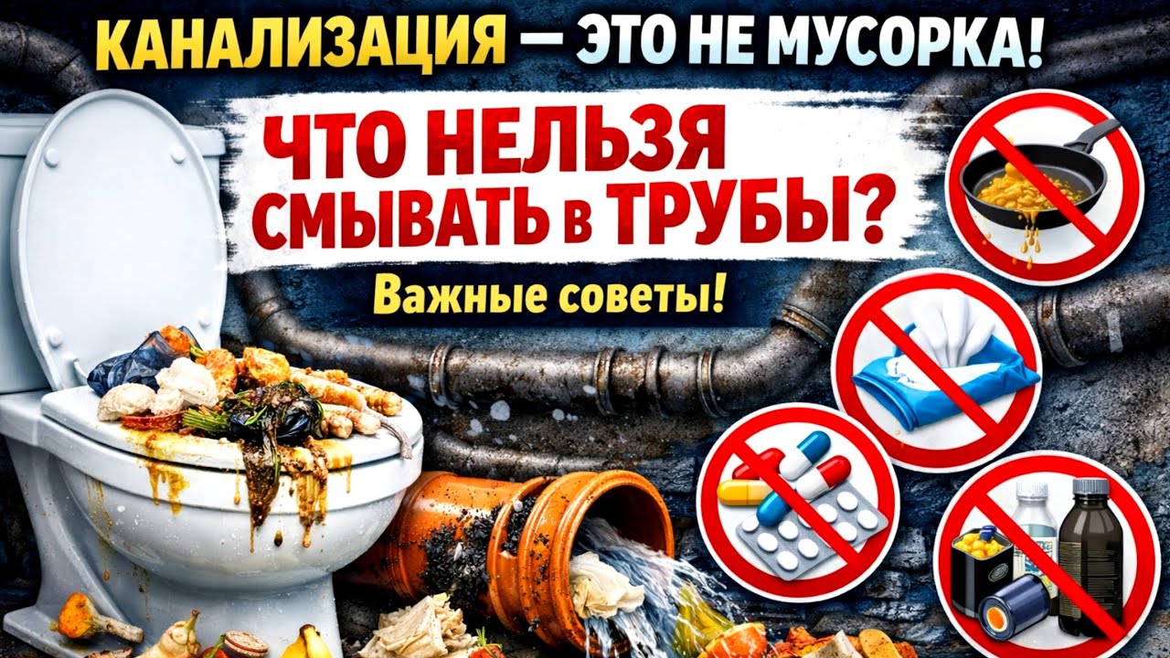 ➤ Что нельзя смывать в канализацию ➤ Нельзя сбрасывать в слив? ➤ Опасно сбрасывать в канализацию?