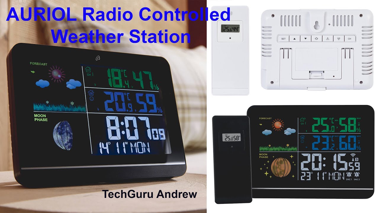 AURIOL Radio Controlled Weather Station With Colorful Display REVIEW -  YouTube