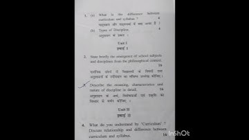 #B.Ed 1st year 2024 paper #Understanding disciplines and subjects 2024 question paper