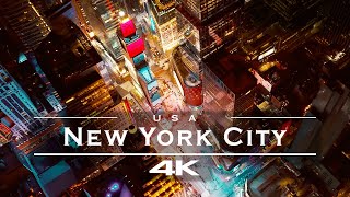 New York City | NYC | at night | USA 🇺🇸 - by drone [4K]