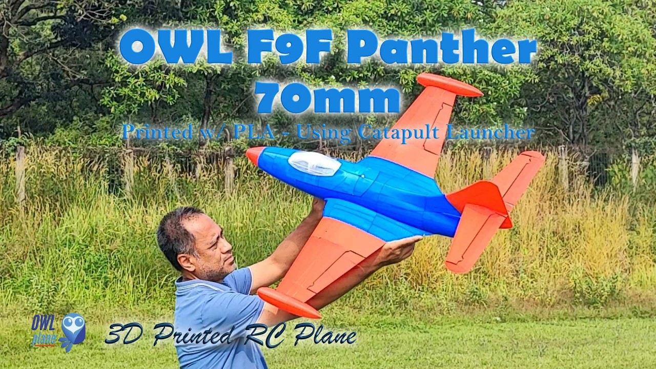 3D Printed RC Plane | OWL F9F-Panther 70mm EDF 6s 2200mAh PLA Part