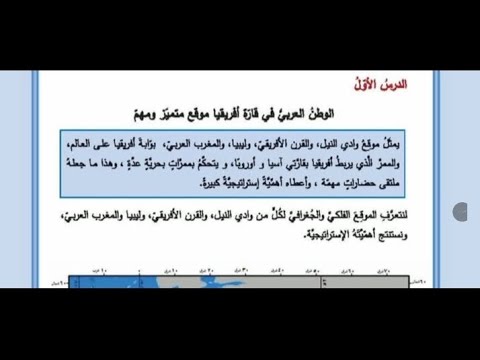 الوطن العربي في قارة افريقيا موقع متميز ومهم اجتماعيات سادس سورية