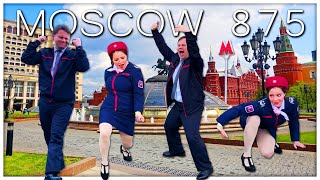 Moscow Celebrates 875th City Day. People Have Fun and Dance. Holiday Walking Tour. Part 1