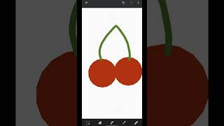 Tutorial for drawing cherries using a phone or laptop◍⁠•⁠ᴗ⁠•, #digitalpaintingtutorial