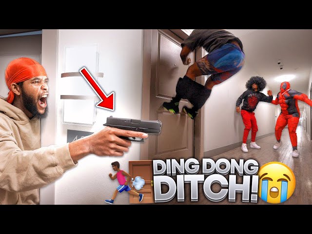 EXTREME DING DONG DITCH PART 9!! *COLLEGE EDITION* (GONE WRONG) class=
