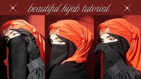 Beautiful hijab tutorial with headpiece || hijab tutorial with niqab || by Hannah shah