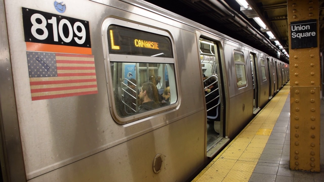 Canarsie Line Rockaway Parkway bound L train of R160A1s at Union Sq
