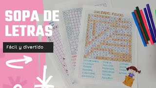 como hacer UNA SOPA DE LETRAS, te explico cómo paso a paso, se el mejor de tu clase