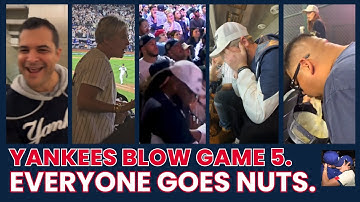 YANKEES BLOW GAME 5.  EVERYONE GOES NUTS. (Mournful fan reactions set to haunting music)